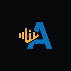 Obraz premium Abstract Music Symbol With Letter A