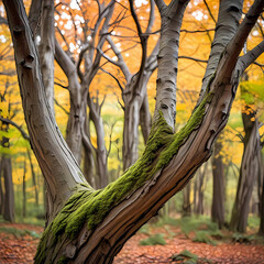 Beautiful autumn itree n the forest