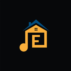 Music Home Symbol With Letter E