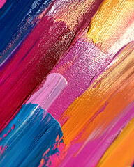 Vibrant abstract art featuring thick strokes of paint in various colors.