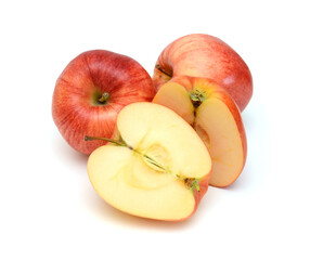 Red apples isolated on white background