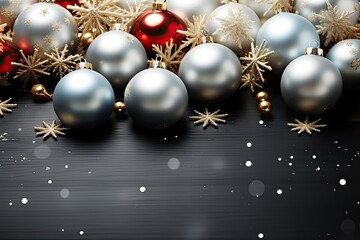 Fototapeta premium Christmas background with decoration balls