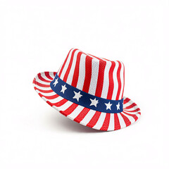 red white and blue patriotic  hat isolated on white background