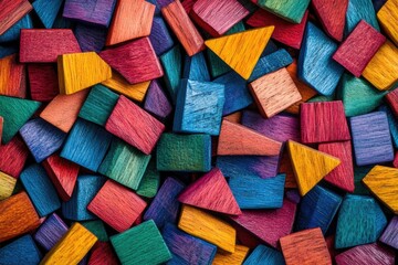 Close-up shot of colorful wooden blocks, great for educational or creative projects