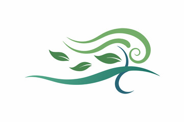 Obraz premium Wind and Tree Swaying Logo Design
