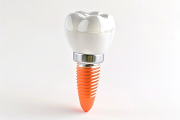 A tooth with a toothbrush sitting on top
