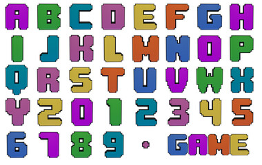 Game arcade alphabet 3D illustration