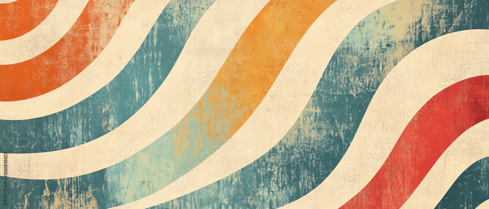 Poster this absolutely stunning vintageinspired abstract background features dynamic wave lines in a variet