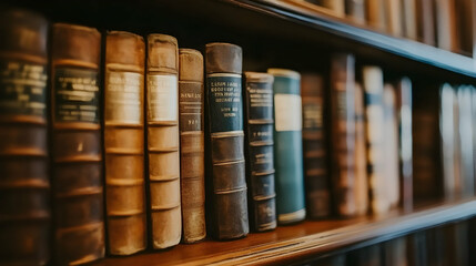 Naklejka premium old books in library