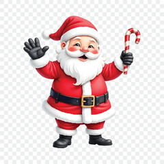 Watercolor christmas santa claus on transparent background isolated. Christmas and gifts. New Year