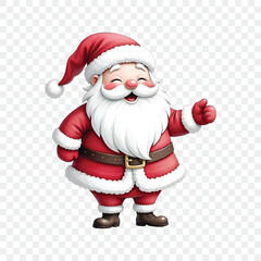 Obraz premium Watercolor christmas santa claus on transparent background isolated. Christmas and gifts. New Year