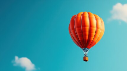 Obraz premium Vibrant Hot Air Balloon Against Clear Blue Sky