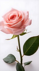 Obraz premium Single pink rose. Valentine's day. 