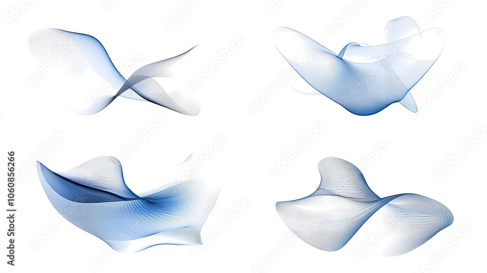 Poster abstract gradient wave shapes collection for modern design projects generative ai