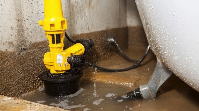Efficient water management with sump pump for flood prevention and basement maintenance