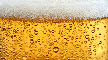 glass of beer with bubbles