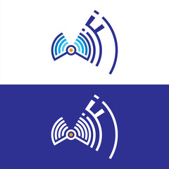 Blue Wifi text isolated on white background