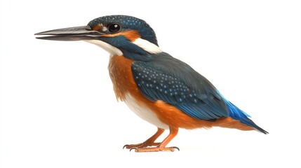 Fototapeta premium Kingfisher, white isolate background