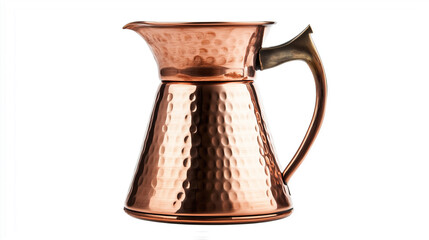 Vintage copper coffee pot isolated on white