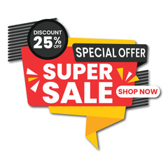 red promotion sale template vector illustration