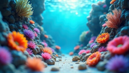 Underwater Coral Reef with Sunlight