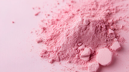 pink dust on a pink background 