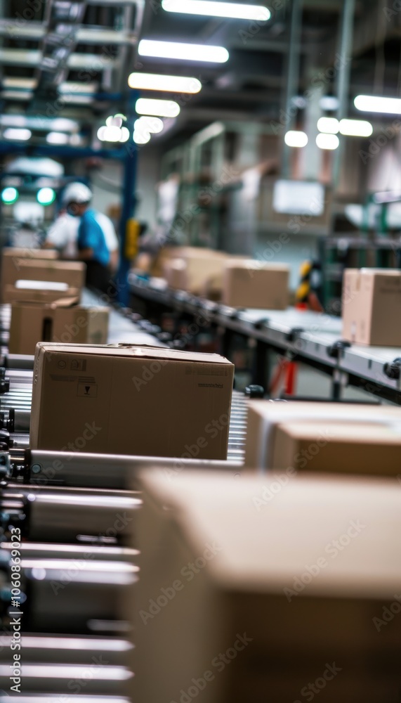 Poster automated packaging system in food processing plant for efficient product shipment