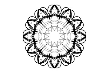 Geometric Mandala Art: Concentric Circles with Starburst Core

