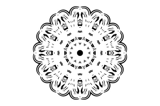 recommend clip art: Meditative Mandala Design with Central Starburst and Concentric Circles