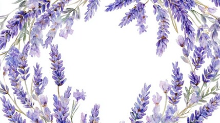Fototapeta premium Blooming Lavender Wreath - Serene Floral Frame