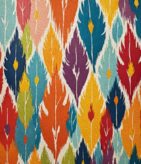 Oil painting . Abstract background in Ikat technique . Printable pattern for wall decorations.