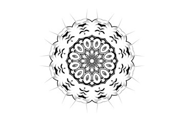 Symmetrical mandala with intricate dots and lines in a balanced, meditative design
