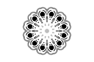 Target-like mandala with intricate patterns radiating outward on plain background
