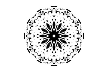 Symmetrical mandala with radiating circles and detailed motifs for meditation and harmony
