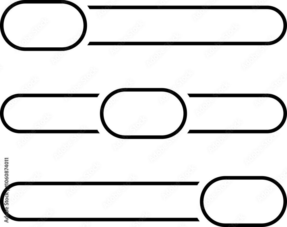 Aufkleber set of toggle icons. toggle switch line icon. switch on and off slider. switch button icon for devic