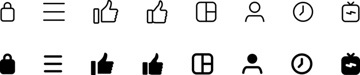 Social media generic reaction icons set. Social media dating icons. Design for web and mobile app
