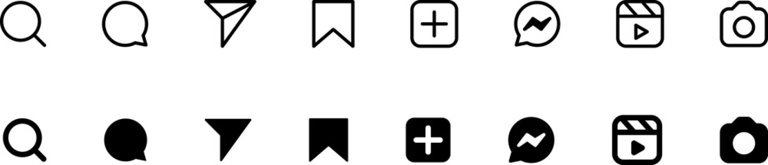 Obraz premium Social media generic reaction icons set. Social media dating icons. Design for web and mobile app