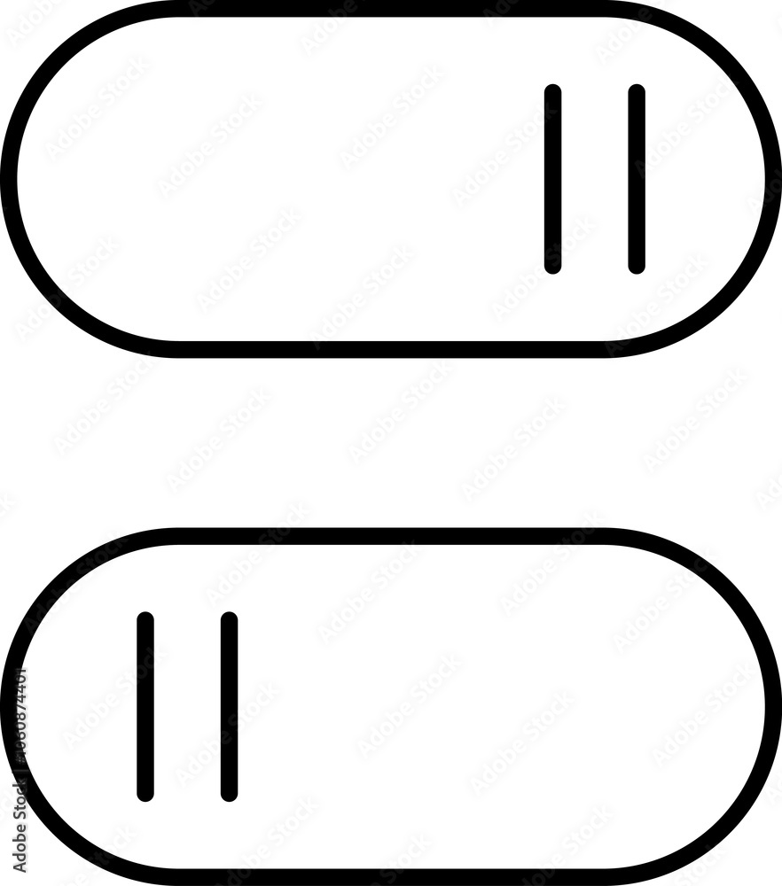 Aufkleber set of toggle icons. toggle switch line icon. switch on and off slider. switch button icon for devic