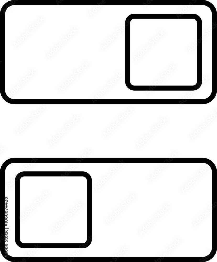 Aufkleber set of toggle icons. toggle switch line icon. switch on and off slider. switch button icon for devic