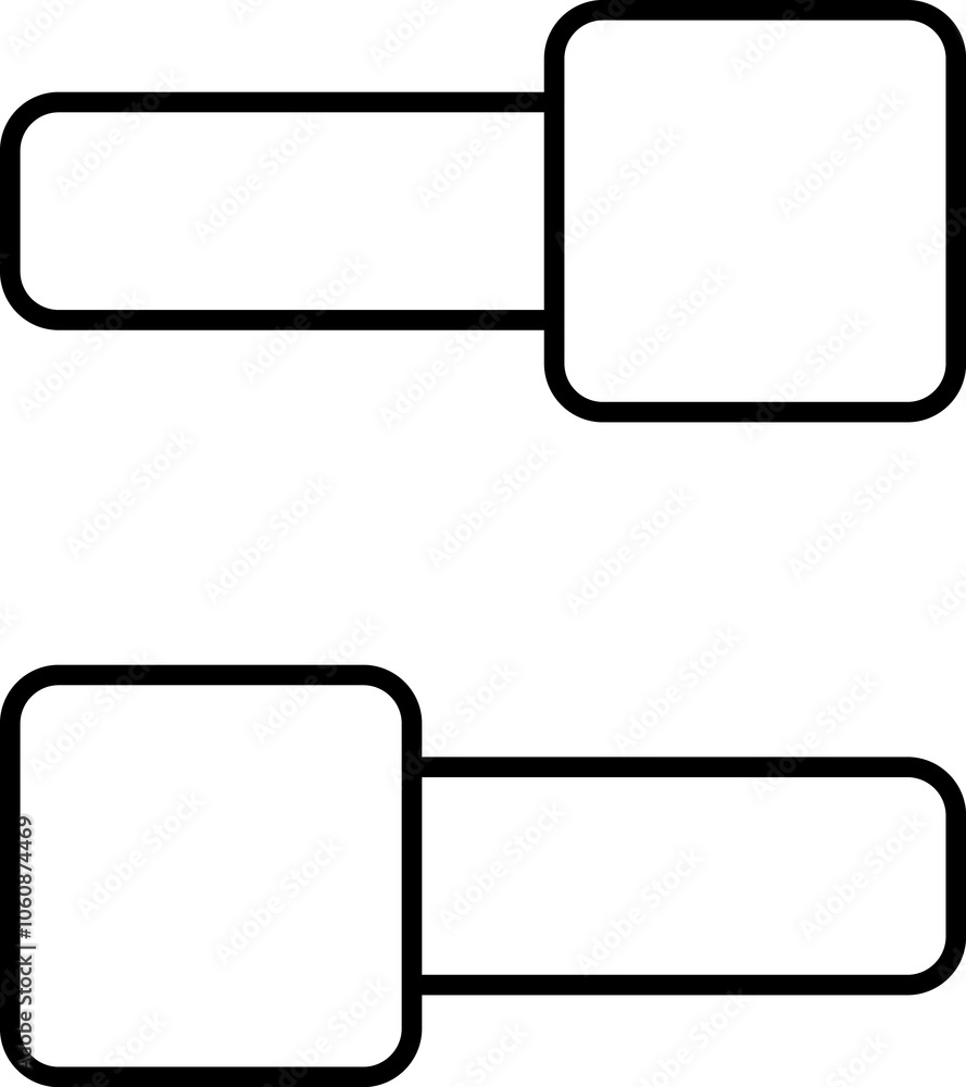 Aufkleber set of toggle icons. toggle switch line icon. switch on and off slider. switch button icon for devic