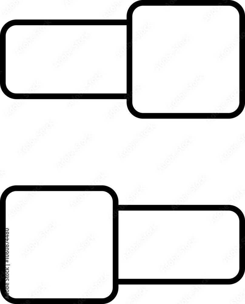 Aufkleber set of toggle icons. toggle switch line icon. switch on and off slider. switch button icon for devic