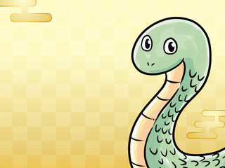 Fototapeta premium 巳年 蛇の年賀状