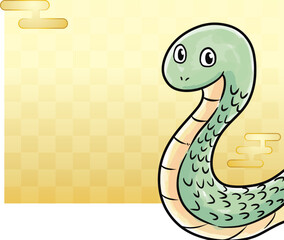 Fototapeta premium 巳年 蛇の年賀状 