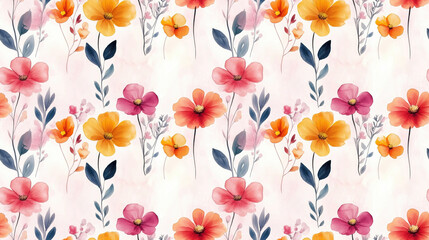 Obraz premium Seamless hand painted watercolor pattern of tropical monstera leaves and hibiscus flowers set against an isolated zebra stripes background