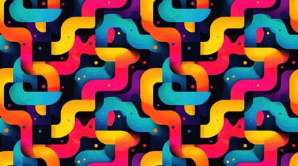 Colorful seamless pattern featuring vibrant multicolored abstract design ideal for presentation backgrounds and promotional materials