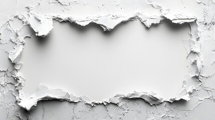 Torn White Plaster with Exposed Surface