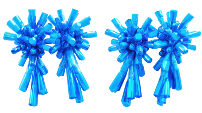 Bright Blue Fireworks Collection on a Transparent Background Generative AI