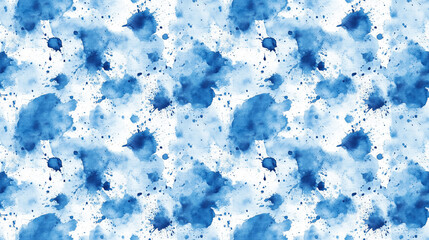 Obraz premium Seamless pattern of handmade blue watercolor blots with abstract painted stains perfect for textile design and digital backgrounds