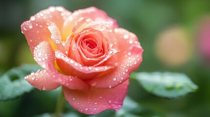 Fresh petals in a lush natural setting, macro shot with vibrant greens, soft focus on petals, dewy morning light