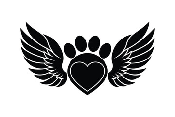 Obraz premium Elegant Angel Wings Silhouette - Minimalist Vector Illustration for Spiritual Art, Divine Symbols & Heavenly Decor